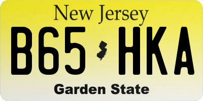 NJ license plate B65HKA