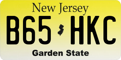 NJ license plate B65HKC