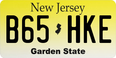 NJ license plate B65HKE