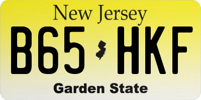 NJ license plate B65HKF