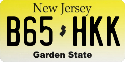 NJ license plate B65HKK