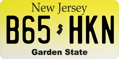 NJ license plate B65HKN