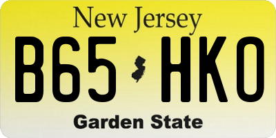 NJ license plate B65HKO