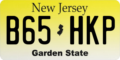 NJ license plate B65HKP