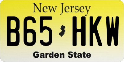 NJ license plate B65HKW