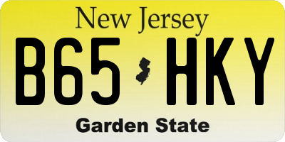 NJ license plate B65HKY