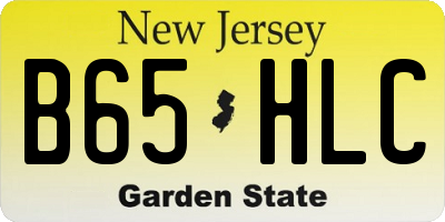NJ license plate B65HLC