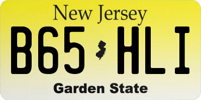NJ license plate B65HLI