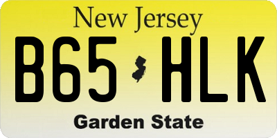 NJ license plate B65HLK