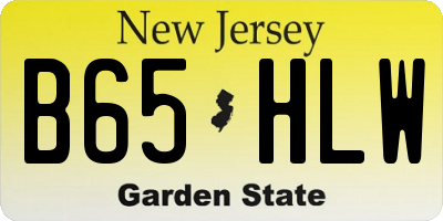 NJ license plate B65HLW