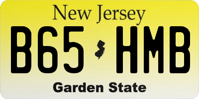 NJ license plate B65HMB