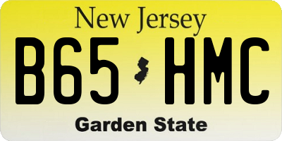 NJ license plate B65HMC