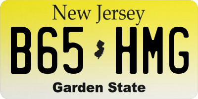 NJ license plate B65HMG