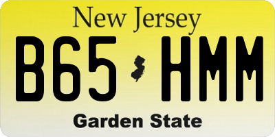 NJ license plate B65HMM