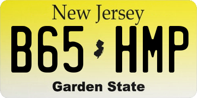 NJ license plate B65HMP