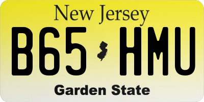NJ license plate B65HMU