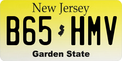 NJ license plate B65HMV