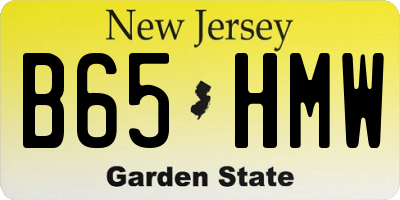 NJ license plate B65HMW