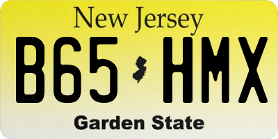 NJ license plate B65HMX