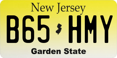 NJ license plate B65HMY