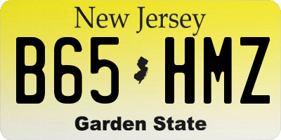 NJ license plate B65HMZ