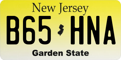 NJ license plate B65HNA
