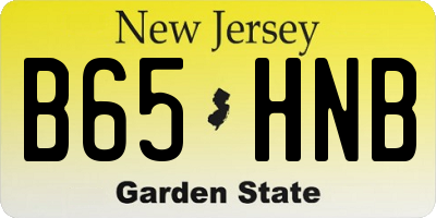NJ license plate B65HNB