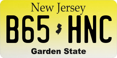 NJ license plate B65HNC
