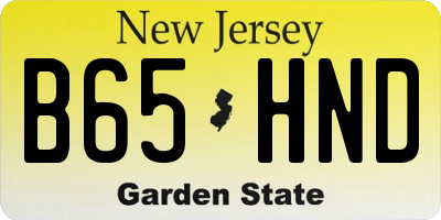 NJ license plate B65HND