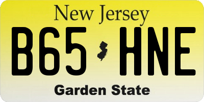 NJ license plate B65HNE