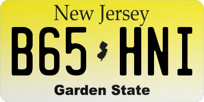NJ license plate B65HNI