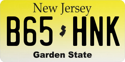 NJ license plate B65HNK