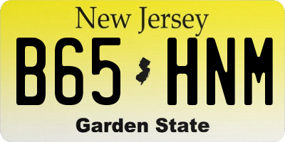 NJ license plate B65HNM