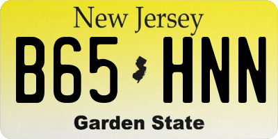 NJ license plate B65HNN