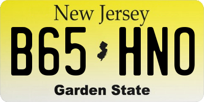 NJ license plate B65HNO