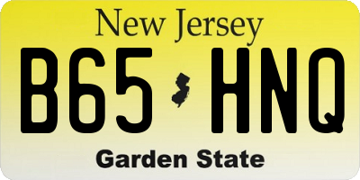 NJ license plate B65HNQ