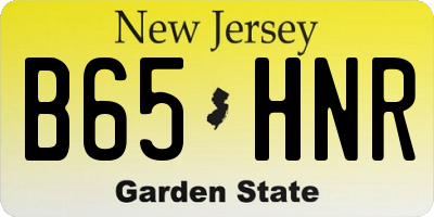 NJ license plate B65HNR