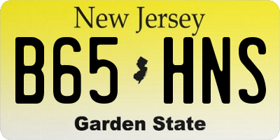 NJ license plate B65HNS