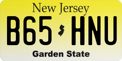 NJ license plate B65HNU
