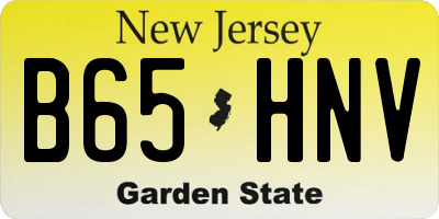 NJ license plate B65HNV