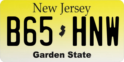 NJ license plate B65HNW