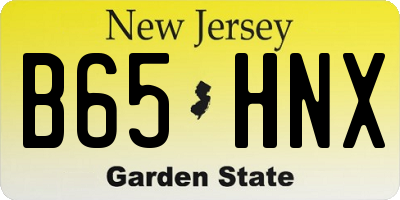 NJ license plate B65HNX