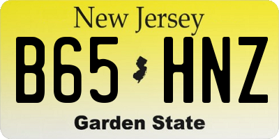 NJ license plate B65HNZ