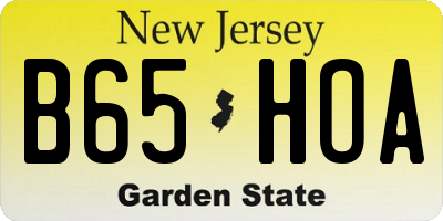 NJ license plate B65HOA