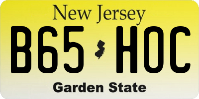 NJ license plate B65HOC