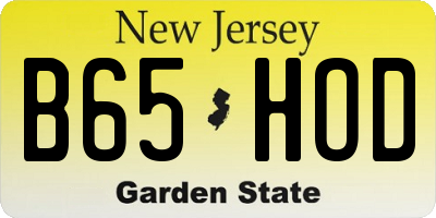 NJ license plate B65HOD