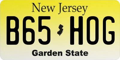 NJ license plate B65HOG