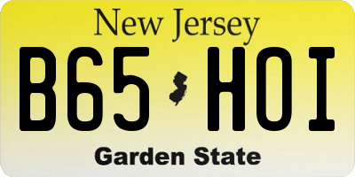 NJ license plate B65HOI