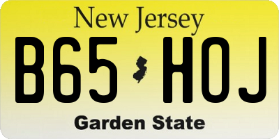 NJ license plate B65HOJ