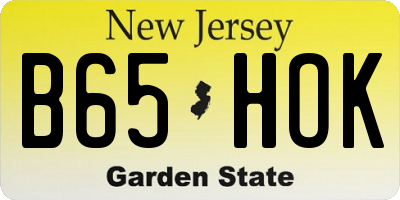 NJ license plate B65HOK